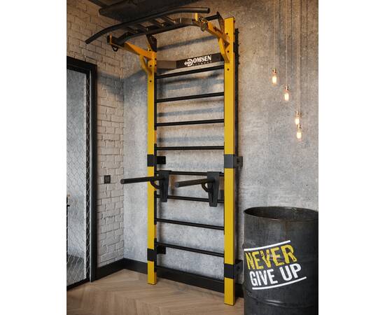 Профессиональная шведская стенка с брусьями и турником Domsen Fitness Ds46 YELLOW, Цвет: Жёлтый, фото 4