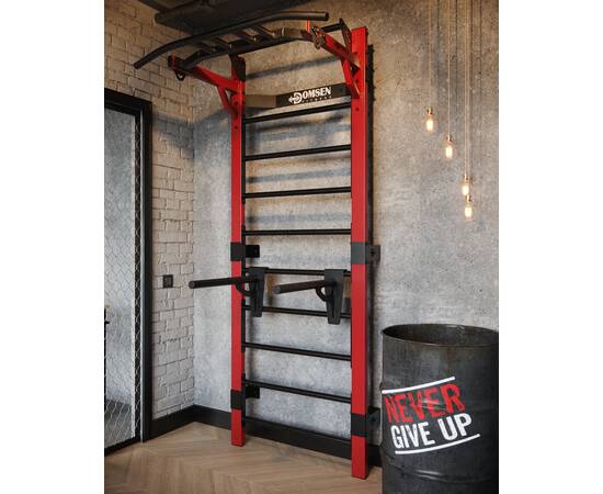 Профессиональная шведская стенка с брусьями и турником Domsen Fitness Ds46 RED, Цвет: Красный, фото 3