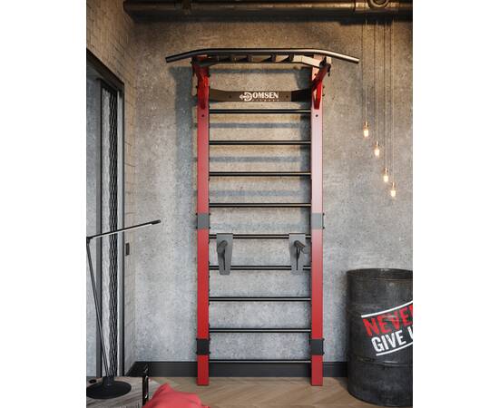 Профессиональная шведская стенка с брусьями и турником Domsen Fitness Ds46 RED, Цвет: Красный, фото 4